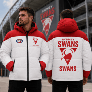 Auspiritmerch Sydney Swans Waterproof Thickened Down Jacket Custom Name Gifts For Fan