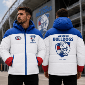 Auspiritmerch Western Bulldogs Waterproof Thickened Down Jacket Custom Name Gifts For Fan