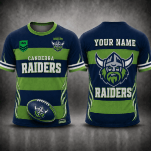 Auspiritmerch Canberra Raiders Premium Unisex T-Shirt Custom Name Gift For Fan