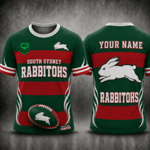 Auspiritmerch South Sydney Rabbitohs Premium Unisex T-Shirt Custom Name Gift For Fan