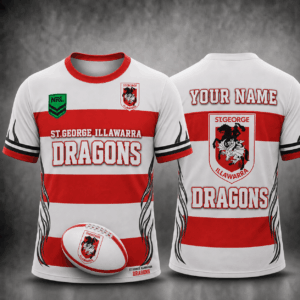 Auspiritmerch St. George Illawarra Dragons Premium Unisex T-Shirt Custom Name Gift For Fan