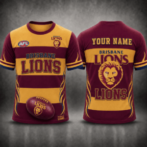 Auspiritmerch Brisbane Lions Premium Unisex T-Shirt Custom Name Gift For Fan