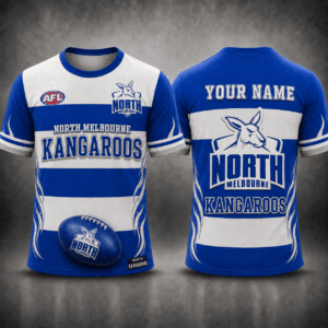 Auspiritmerch North Melbourne Kangaroos Premium Unisex T-Shirt Custom Name Gift For Fan
