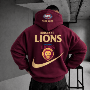 Auspiritmerch Brisbane Lions Premium Swoosh Personalized HoodieGifts For Fan