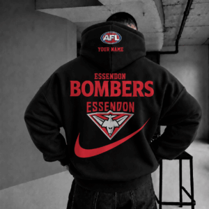 Auspiritmerch Essendon Bombers Premium Swoosh Personalized HoodieGifts For Fan