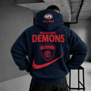 Auspiritmerch Melbourne Demons Premium Swoosh Personalized HoodieGifts For Fan