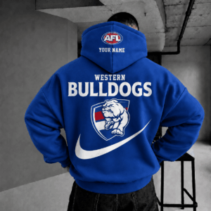 Auspiritmerch Western Bulldogs Premium Swoosh Personalized HoodieGifts For Fan