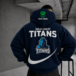 Auspiritmerch Gold Coast Titans Premium Swoosh Personalized Hoodie Gifts For Fan