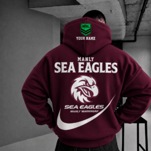 Auspiritmerch Manly Warringah Sea Eagles Premium Swoosh Personalized Hoodie Gifts For Fan