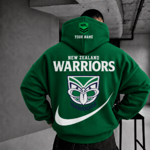 Auspiritmerch New Zealand Warriors Premium Swoosh Personalized Hoodie Gifts For Fan