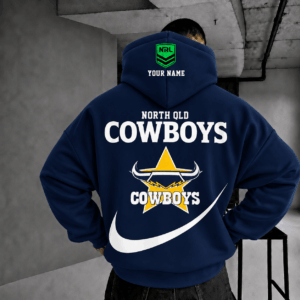 Auspiritmerch North Queensland Cowboys Premium Swoosh Personalized Hoodie Gifts For Fan