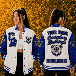 Auspiritmerch Canterbury-Bankstown Bulldogs Baseball Jacket Custom Name & Number Gift For Fan
