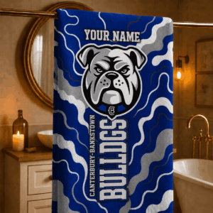 Auspiritmerch Canterbury-Bankstown Bulldogs Premium Bath/ Beach Towel Personalized Gift For Fan