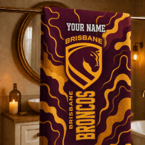 Auspiritmerch Brisbane Broncos Premium Bath/ Beach Towel Personalized Gift For Fan