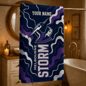 Auspiritmerch Melbourne Storm Premium Bath/ Beach Towel Personalized Gift For Fan
