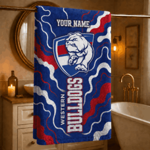 Auspiritmerch Western Bulldogs Premium Bath/ Beach Towel Personalized Gift For Fan