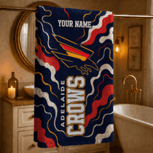 Auspiritmerch Adelaide Crows Premium Bath/ Beach Towel Personalized Gift For Fan