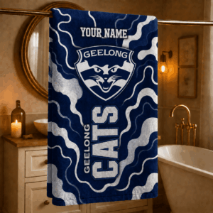 Auspiritmerch Geelong Cats Premium Bath/ Beach Towel Personalized Gift For Fan