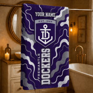 Auspiritmerch Fremantle Dockers Premium Bath/ Beach Towel Personalized Gift For Fan