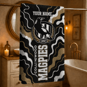 Auspiritmerch Collingwood Magpies Premium Bath/ Beach Towel Personalized Gift For Fan