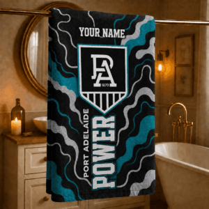 Auspiritmerch Port Adelaide Power Premium Bath/ Beach Towel Personalized Gift For Fan