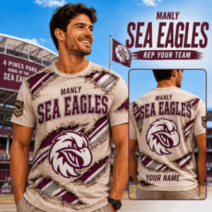 Auspiritmerch Manly Warringah Sea Eagles Team Cool Style T-Shirt Custom Name Gift For Fan