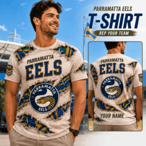 Auspiritmerch Parramatta Eels Team Cool Style T-Shirt Custom Name Gift For Fan