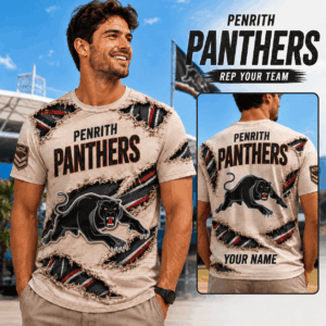 Auspiritmerch Penrith Panthers Team Cool Style T-Shirt Custom Name Gift For Fan