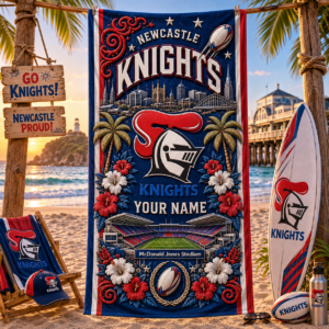 Auspiritmerch Newcastle Knights Premium Bath/ Beach Towel Personalized Gift For Fan