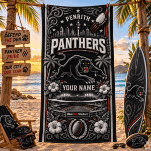 Auspiritmerch Penrith Panthers Premium Bath/ Beach Towel Personalized Gift For Fan
