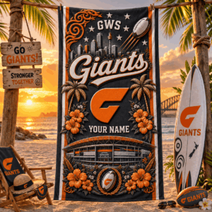 Auspiritmerch GWS Giants Premium Bath/ Beach Towel Personalized Gift For Fan