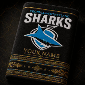 Auspiritmerch Cronulla-Sutherland Sharks Premium Bath/ Beach Towel Personalized Gift For Fan