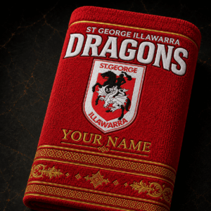 Auspiritmerch St. George Illawarra Dragons Premium Bath/ Beach Towel Personalized Gift For Fan