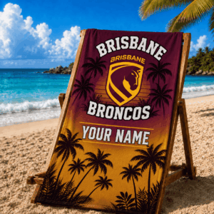 Auspiritmerch Brisbane Broncos Premium Bath/ Beach Towel Personalized Gift For Fan
