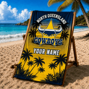 Auspiritmerch North Queensland Cowboys Premium Bath/ Beach Towel Personalized Gift For Fan