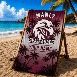 Auspiritmerch Manly Warringah Sea Eagles Premium Bath/ Beach Towel Personalized Gift For Fan