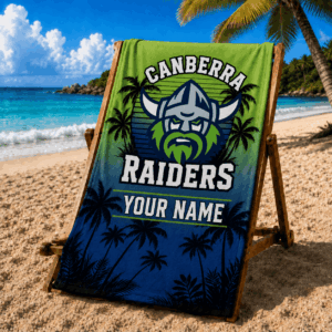 Auspiritmerch Canberra Raiders Premium Bath/ Beach Towel Personalized Gift For Fan