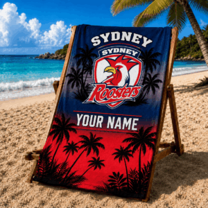Auspiritmerch Sydney Roosters Premium Bath/ Beach Towel Personalized Gift For Fan