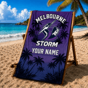 Auspiritmerch Melbourne Storm Premium Bath/ Beach Towel Personalized Gift For Fan