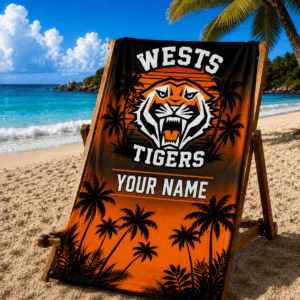 Auspiritmerch Wests Tigers Premium Bath/ Beach Towel Personalized Gift For Fan