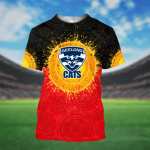 Auspiritmerch Geelong Cats x Style Unisex 3D T-Shirt Custom Name Gift For Fan