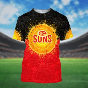 Auspiritmerch Gold Coast Suns x Style Unisex 3D T-Shirt Custom Name Gift For Fan