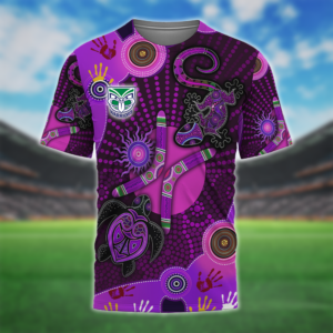 Auspiritmerch New Zealand Warriors Aboriginal Style Unisex 3D T-Shirt Custom Name Gift For Fans