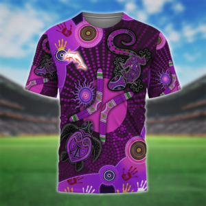 Auspiritmerch Redcliffe Dolphins Aboriginal Style Unisex 3D T-Shirt Custom Name Gift For Fans