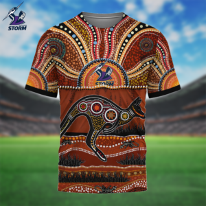 Auspiritmerch Melbourne Storm Aboriginal Style T-Shirt Custom Name Gift For Fans