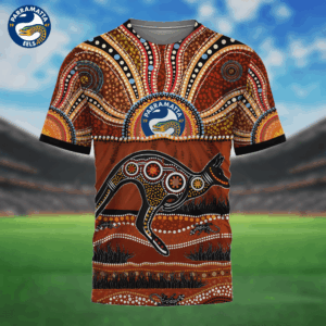 Auspiritmerch Parramatta Eels Aboriginal Style T-Shirt Custom Name Gift For Fans