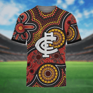 Auspiritmerch Carlton Blues Aboriginal Style T-Shirt Custom Name Gift For Fans