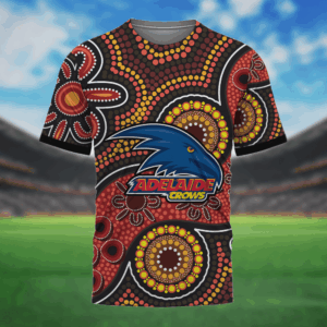 Auspiritmerch Adelaide Crows Aboriginal Style T-Shirt Custom Name Gift For Fans