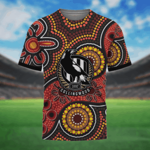 Auspiritmerch Collingwood Magpies Aboriginal Style T-Shirt Custom Name Gift For Fans