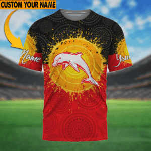 Auspiritmerch Redcliffe Dolphins Aboriginal T-Shirt Custom Name Gift For Fan